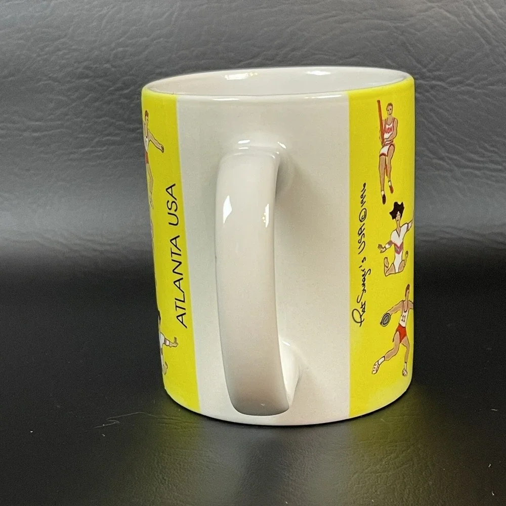 Vtg 1996 Summer Olympics Atlanta Coffee Mug Cup Torch Pat Singer Pair Lot of 2